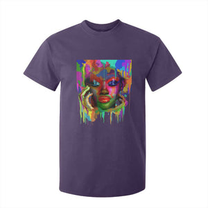 Afro Woman Graphic T Shirt For Kid African Pride Color Painted TS01 Purple Print Your Wear