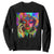Cool African Woman Afro Color Painted Face Sweatshirt TS01 Black Printyourwear