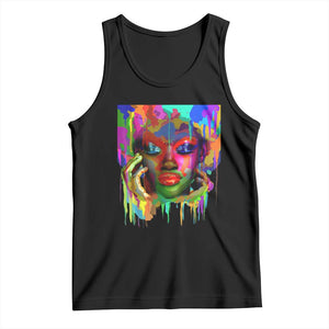 Afro Woman Graphic Tank Top African Pride Color Painted TS01 Black Print Your Wear