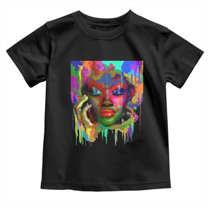 Afro Woman Graphic Toddler T Shirt African Pride Color Painted TS01 Black Print Your Wear