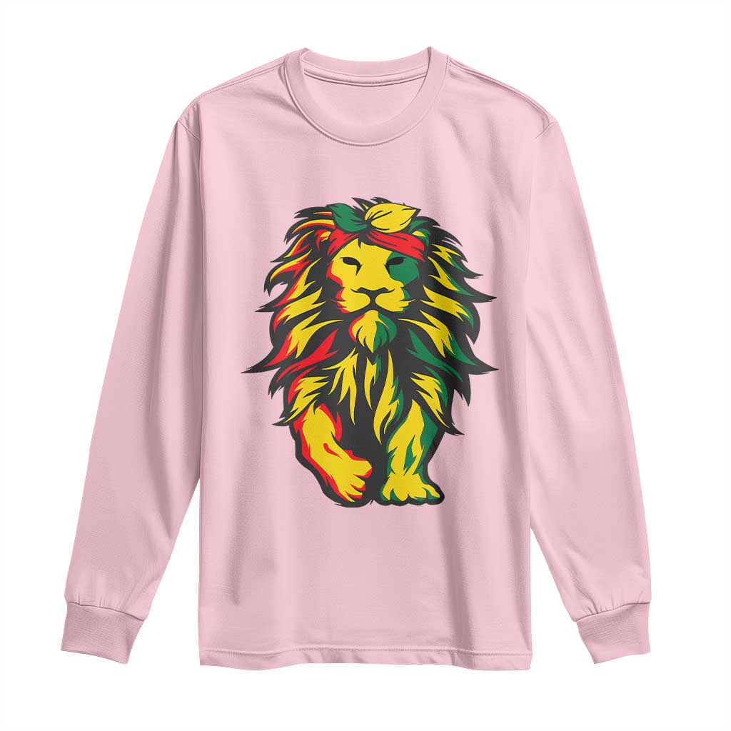Juneteenth Lion Long Sleeve Shirt Cool Black History African American Pride TS01 Light Pink Print Your Wear