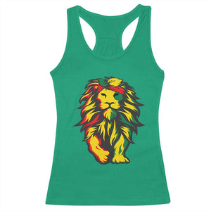 Juneteenth Lion Racerback Tank Top Cool Black History African American Pride TS01 Irish Green Print Your Wear