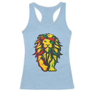 Juneteenth Lion Racerback Tank Top Cool Black History African American Pride TS01 Light Blue Print Your Wear