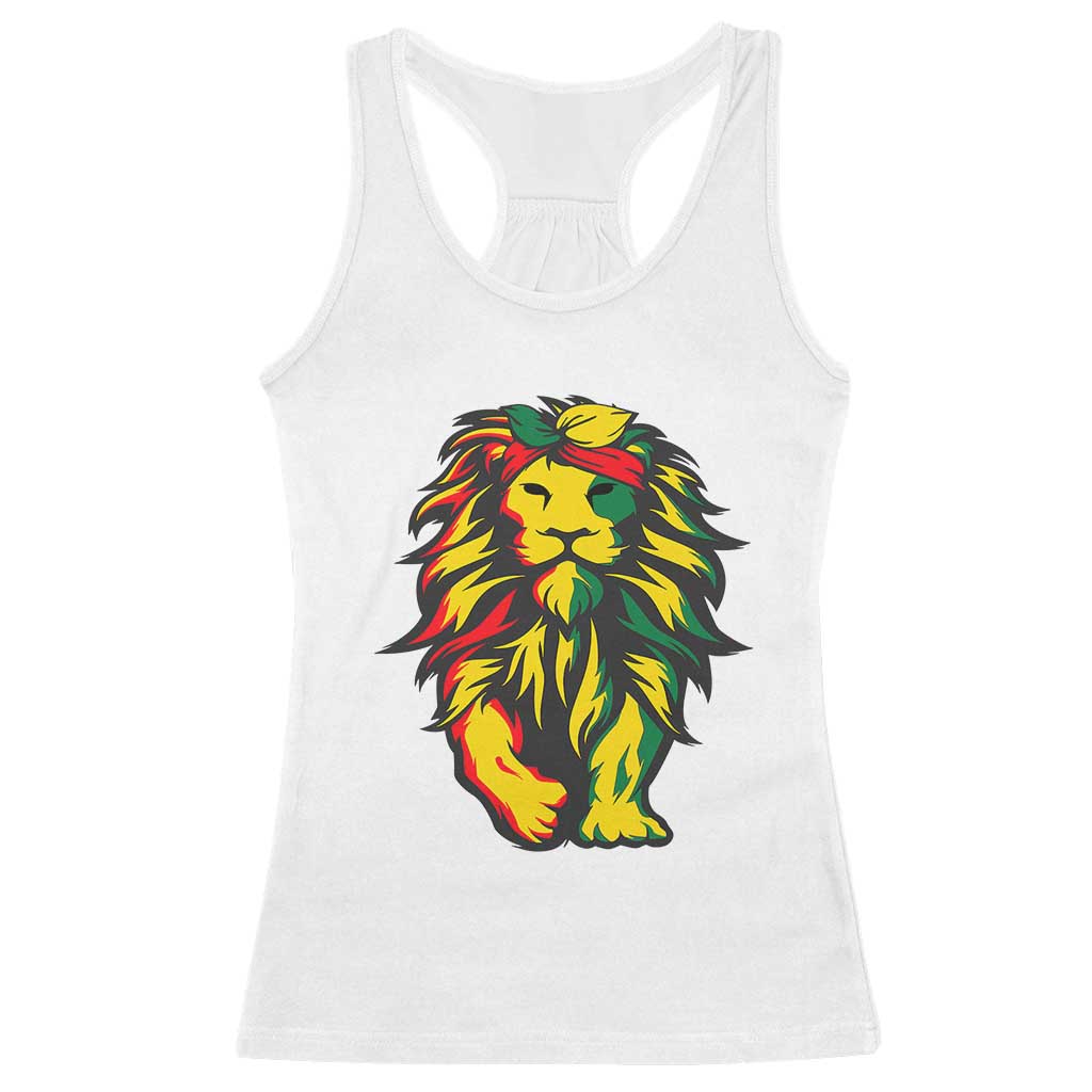 Juneteenth Lion Racerback Tank Top Cool Black History African American Pride TS01 White Print Your Wear