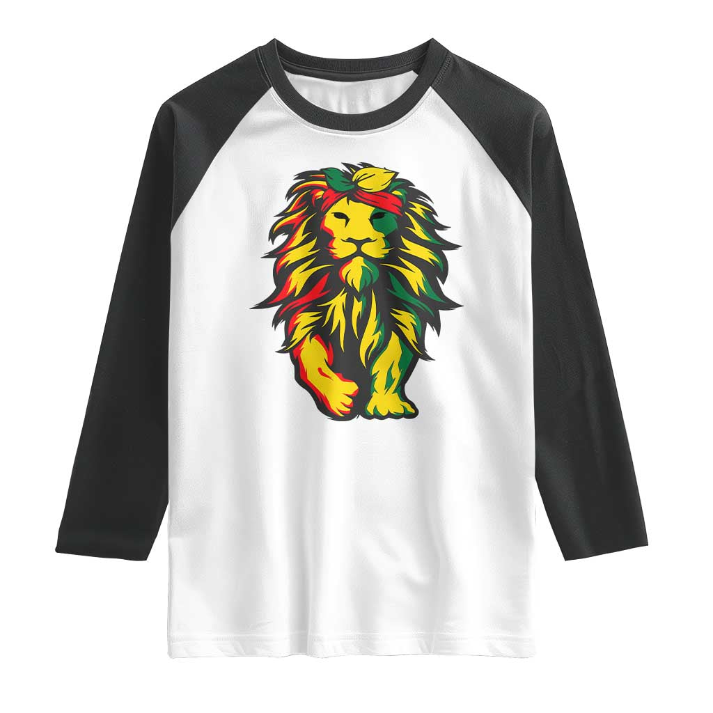 Juneteenth Lion Raglan Shirt Cool Black History African American Pride TS01 White Black Print Your Wear