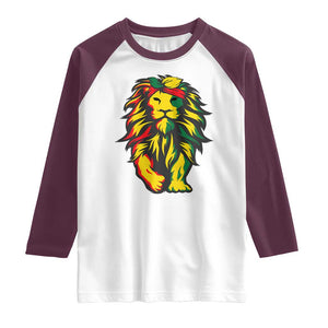 Juneteenth Lion Raglan Shirt Cool Black History African American Pride TS01 White Maroon Print Your Wear