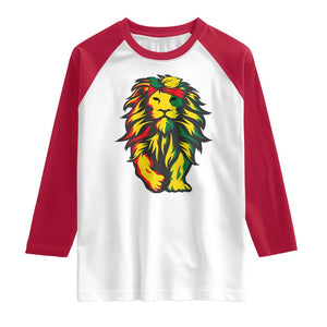 Juneteenth Lion Raglan Shirt Cool Black History African American Pride TS01 White Red Print Your Wear