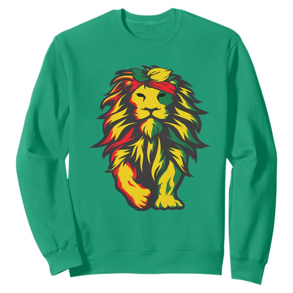 Lion Juneteenth Sweatshirt Cool Black History TS01 Irish Green Printyourwear