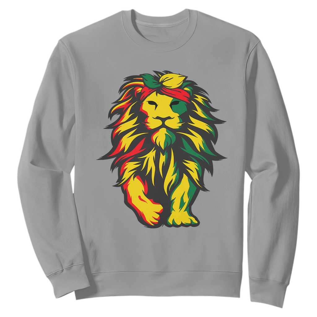 Lion Juneteenth Sweatshirt Cool Black History TS01 Sport Gray Printyourwear
