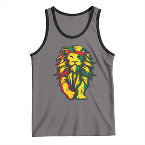 Juneteenth Lion Tank Top Cool Black History African American Pride TS01 Deep Heather Black Print Your Wear