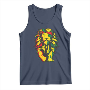 Juneteenth Lion Tank Top Cool Black History African American Pride TS01 Navy Print Your Wear