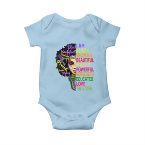 Black History Baby Onesie I Am The Storm Women Juneteenth TS01 Light Blue Print Your Wear