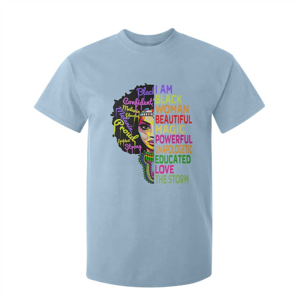 Black History T Shirt For Kid I Am The Storm Women Juneteenth TS01 Light Blue Print Your Wear