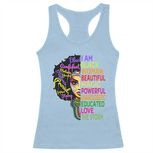 Black History Racerback Tank Top I Am The Storm Women Juneteenth TS01 Light Blue Print Your Wear