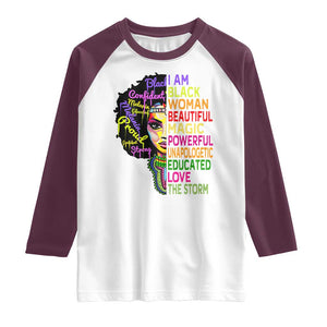 Black History Raglan Shirt I Am The Storm Women Juneteenth TS01 White Maroon Print Your Wear