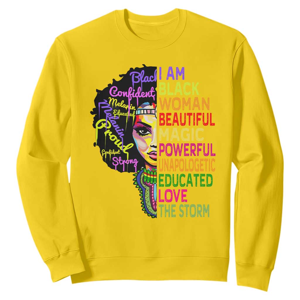 Black History Sweatshirt for Women I Am The Storm Juneteenth TS01 Daisy Printyourwear