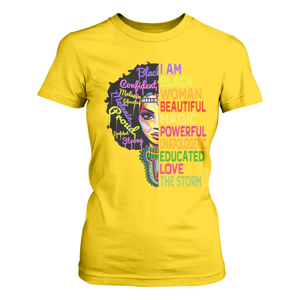 Black History T Shirt For Women I Am The Storm Women Juneteenth TS01 Daisy Print Your Wear