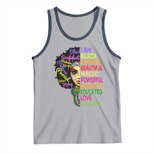 Black History Tank Top I Am The Storm Women Juneteenth TS01 Athletic Heather Navy Print Your Wear