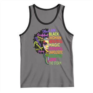 Black History Tank Top I Am The Storm Women Juneteenth TS01 Deep Heather Black Print Your Wear