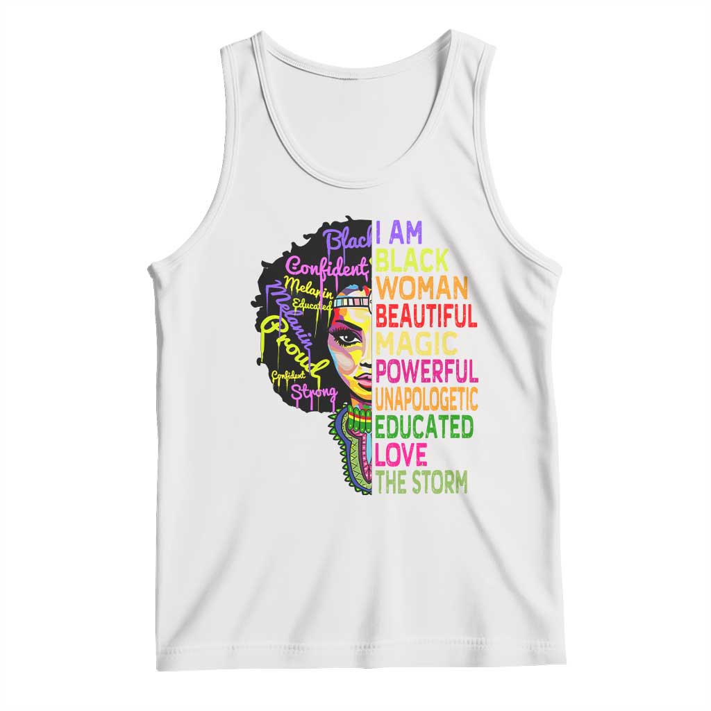 Black History Tank Top I Am The Storm Women Juneteenth TS01 White Print Your Wear