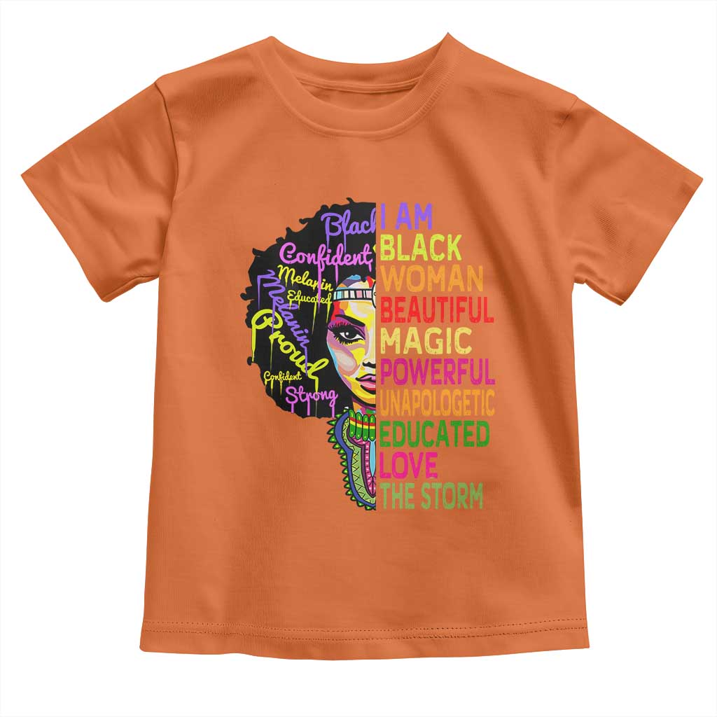 Black History Toddler T Shirt I Am The Storm Women Juneteenth TS01 Orange Print Your Wear