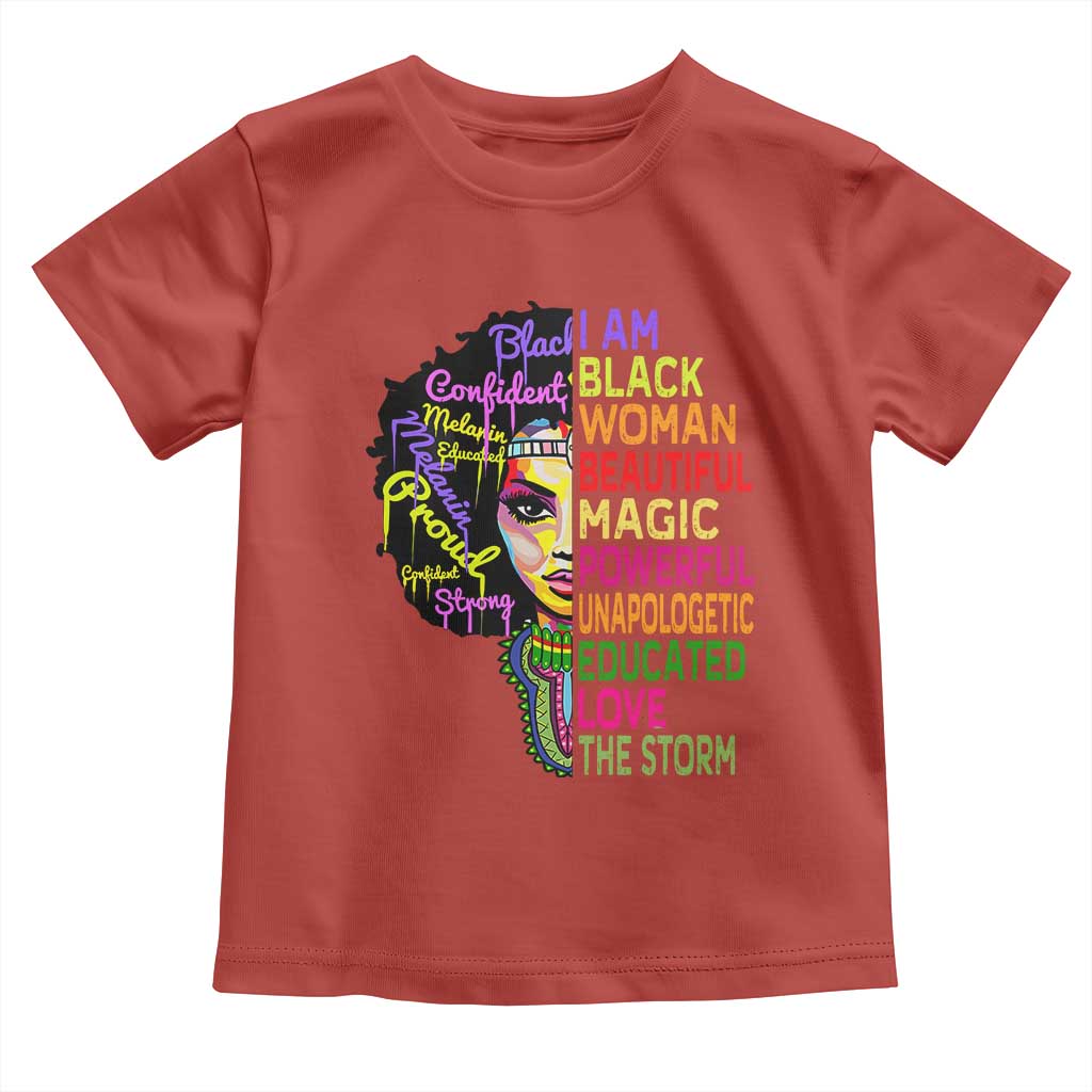 Black History Toddler T Shirt I Am The Storm Women Juneteenth TS01 Red Print Your Wear