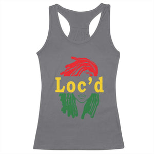 Locd Hair Girl Racerback Tank Top Black Woman Melanin Girl Juneteenth TS01 Charcoal Print Your Wear