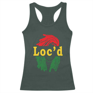 Locd Hair Girl Racerback Tank Top Black Woman Melanin Girl Juneteenth TS01 Dark Forest Green Print Your Wear