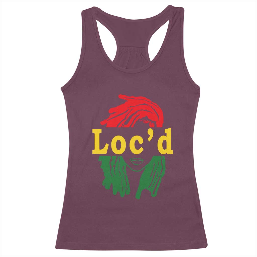 Locd Hair Girl Racerback Tank Top Black Woman Melanin Girl Juneteenth TS01 Maroon Print Your Wear