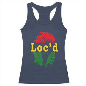 Locd Hair Girl Racerback Tank Top Black Woman Melanin Girl Juneteenth TS01 Navy Print Your Wear