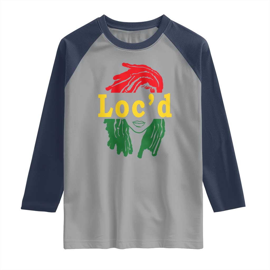 Locd Hair Girl Raglan Shirt Black Woman Melanin Girl Juneteenth TS01 Sport Gray Navy Print Your Wear