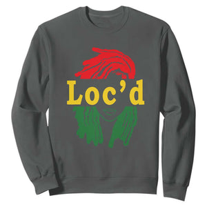 Black Woman Melanin Girl Juneteenth Sweatshirt With Loc'd Hair TS01 Dark Heather Printyourwear