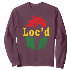 Black Woman Melanin Girl Juneteenth Sweatshirt With Loc'd Hair TS01 Maroon Printyourwear
