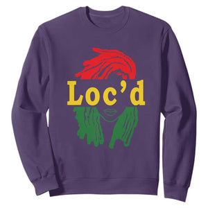 Black Woman Melanin Girl Juneteenth Sweatshirt With Loc'd Hair TS01 Purple Printyourwear