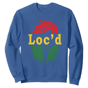 Black Woman Melanin Girl Juneteenth Sweatshirt With Loc'd Hair TS01 Royal Blue Printyourwear