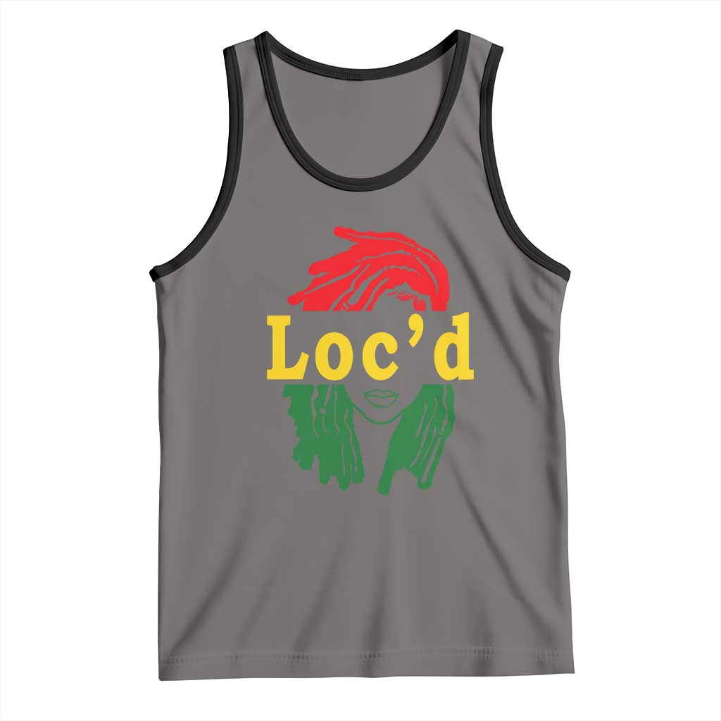 Locd Hair Girl Tank Top Black Woman Melanin Girl Juneteenth TS01 Deep Heather Black Print Your Wear