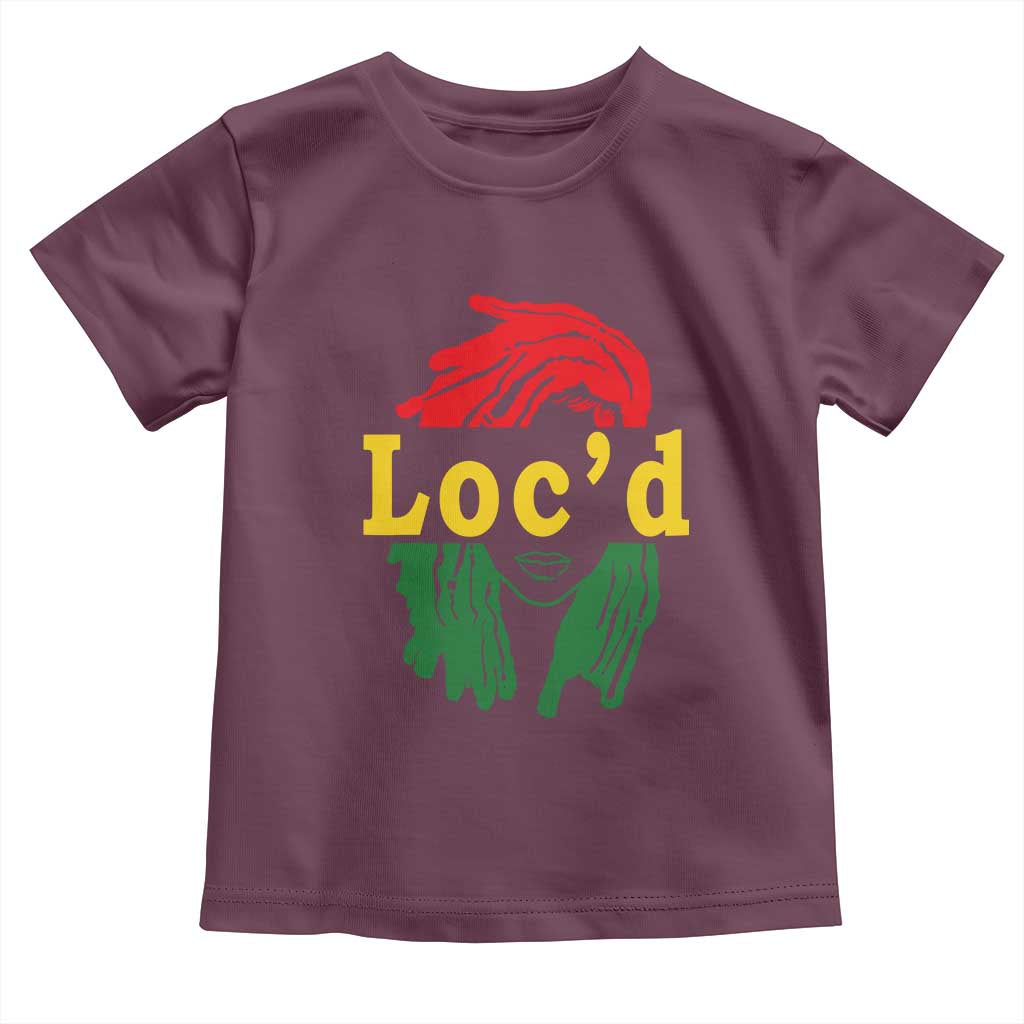 Locd Hair Girl Toddler T Shirt Black Woman Melanin Girl Juneteenth TS01 Maroon Print Your Wear