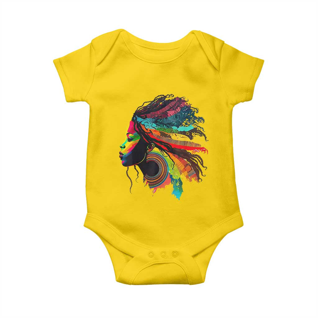 Proud Afro Roots Baby Onesie Rainbow Dashiki African Tribal Woman Natural Hair TS01 Daisy Print Your Wear