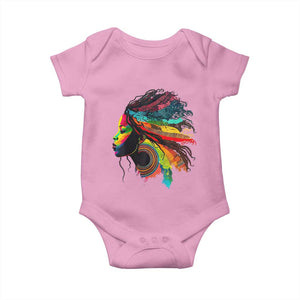 Proud Afro Roots Baby Onesie Rainbow Dashiki African Tribal Woman Natural Hair TS01 Light Pink Print Your Wear
