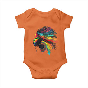 Proud Afro Roots Baby Onesie Rainbow Dashiki African Tribal Woman Natural Hair TS01 Orange Print Your Wear