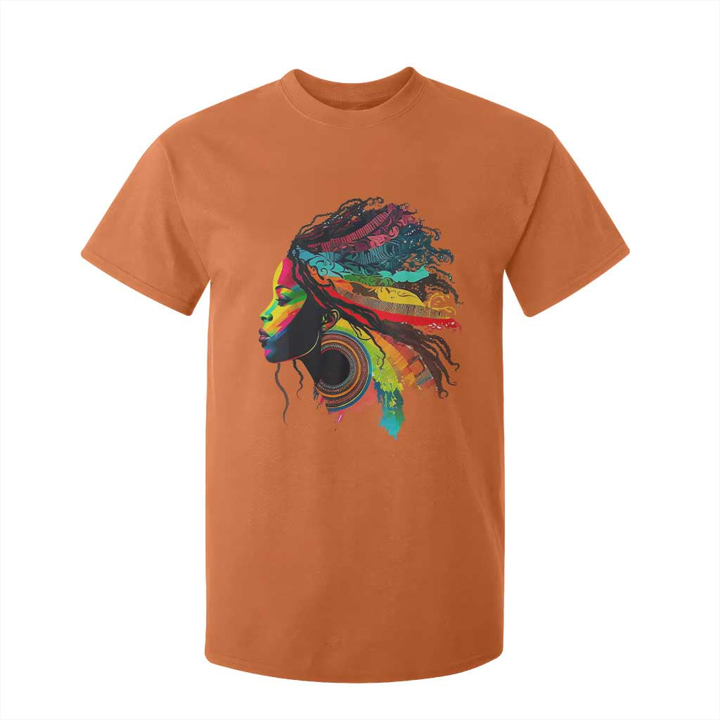 Proud Afro Roots T Shirt For Kid Rainbow Dashiki African Tribal Woman Natural Hair TS01 Orange Print Your Wear