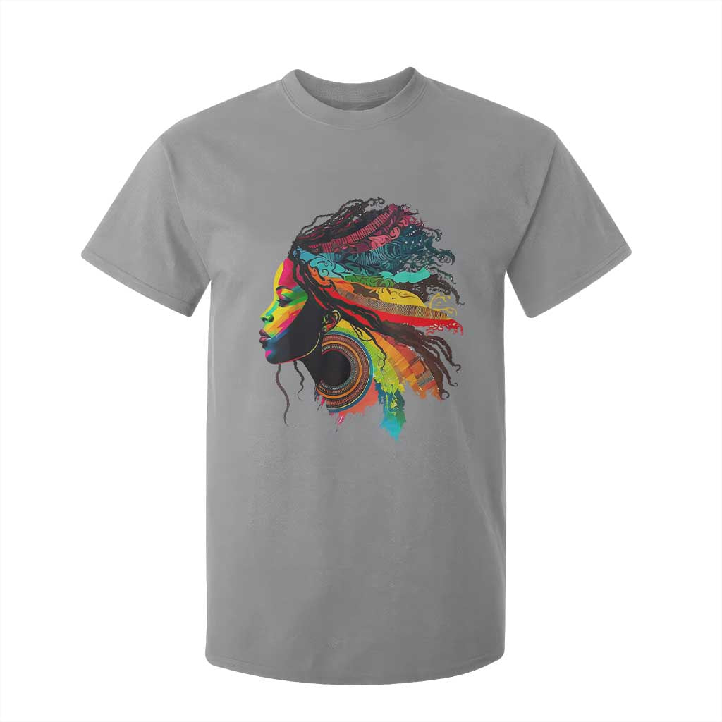 Proud Afro Roots T Shirt For Kid Rainbow Dashiki African Tribal Woman Natural Hair TS01 Sport Gray Print Your Wear