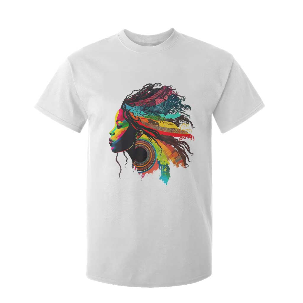 Proud Afro Roots T Shirt For Kid Rainbow Dashiki African Tribal Woman Natural Hair TS01 White Print Your Wear