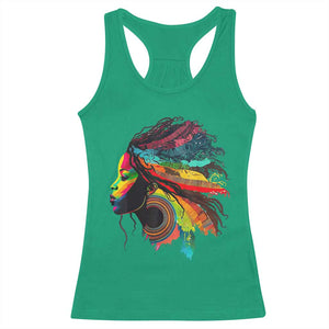 Proud Afro Roots Racerback Tank Top Rainbow Dashiki African Tribal Woman Natural Hair TS01 Irish Green Print Your Wear