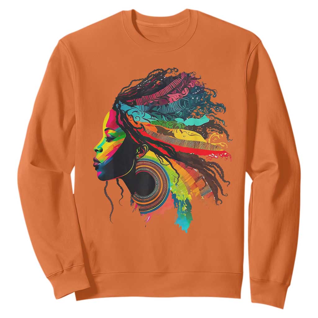 My Roots Afro Sweatshirt Rainbow Dashiki African Tribal Woman Natural Roots Hair TS01 Orange Printyourwear