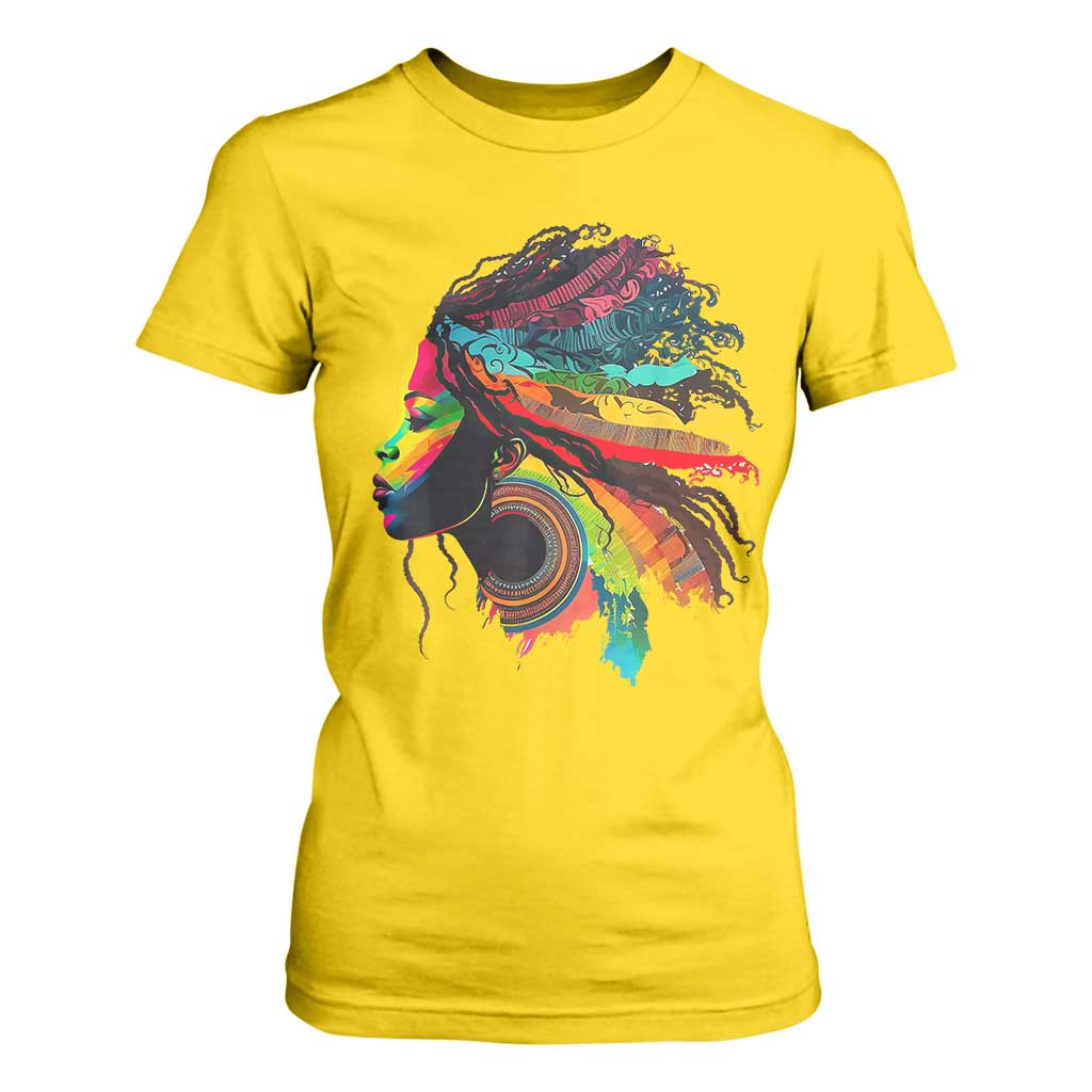 Proud Afro Roots T Shirt For Women Rainbow Dashiki African Tribal Woman Natural Hair TS01 Daisy Print Your Wear