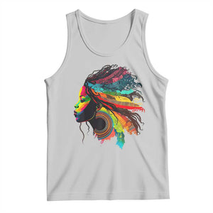 Proud Afro Roots Tank Top Rainbow Dashiki African Tribal Woman Natural Hair TS01 Ash Print Your Wear