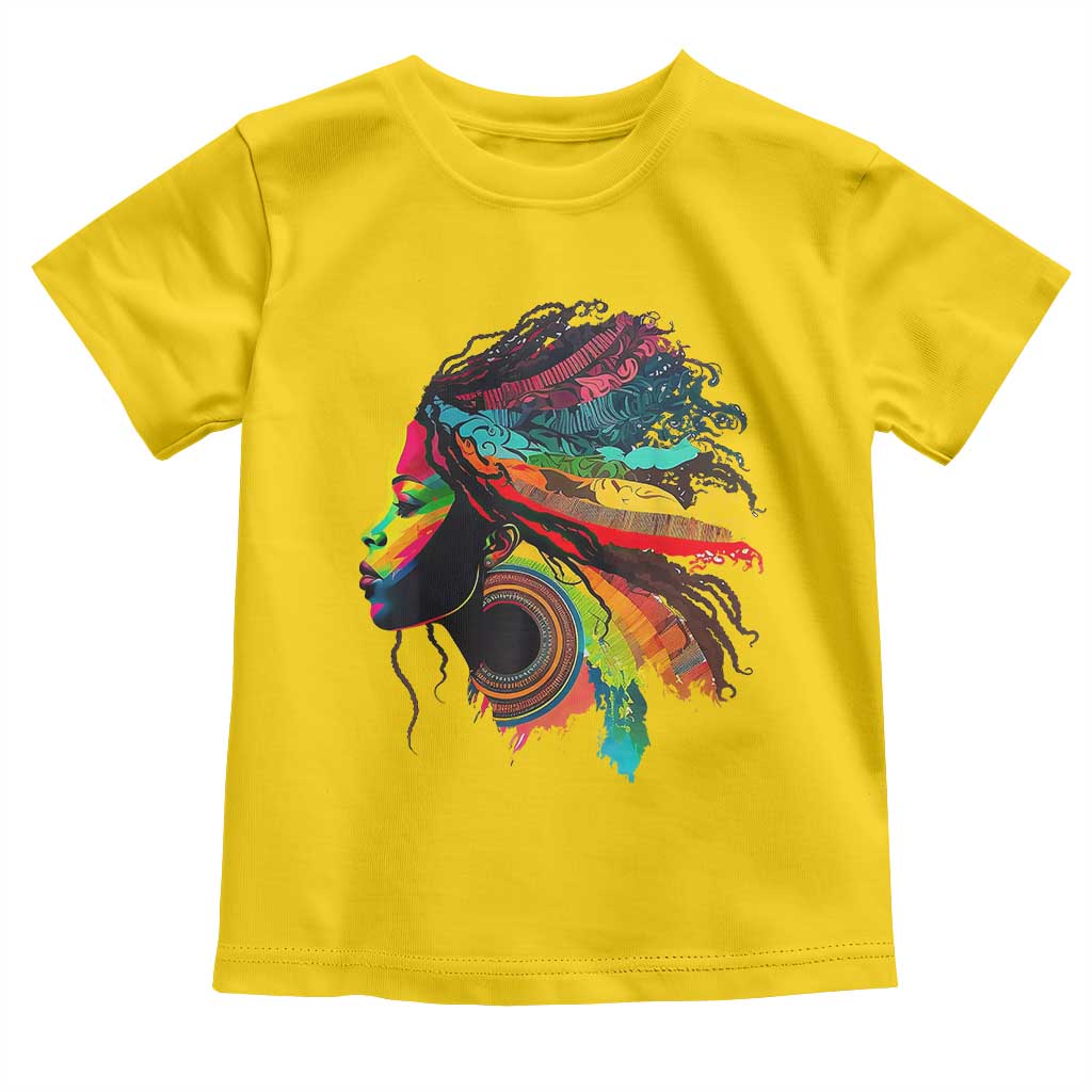 Proud Afro Roots Toddler T Shirt Rainbow Dashiki African Tribal Woman Natural Hair TS01 Daisy Print Your Wear