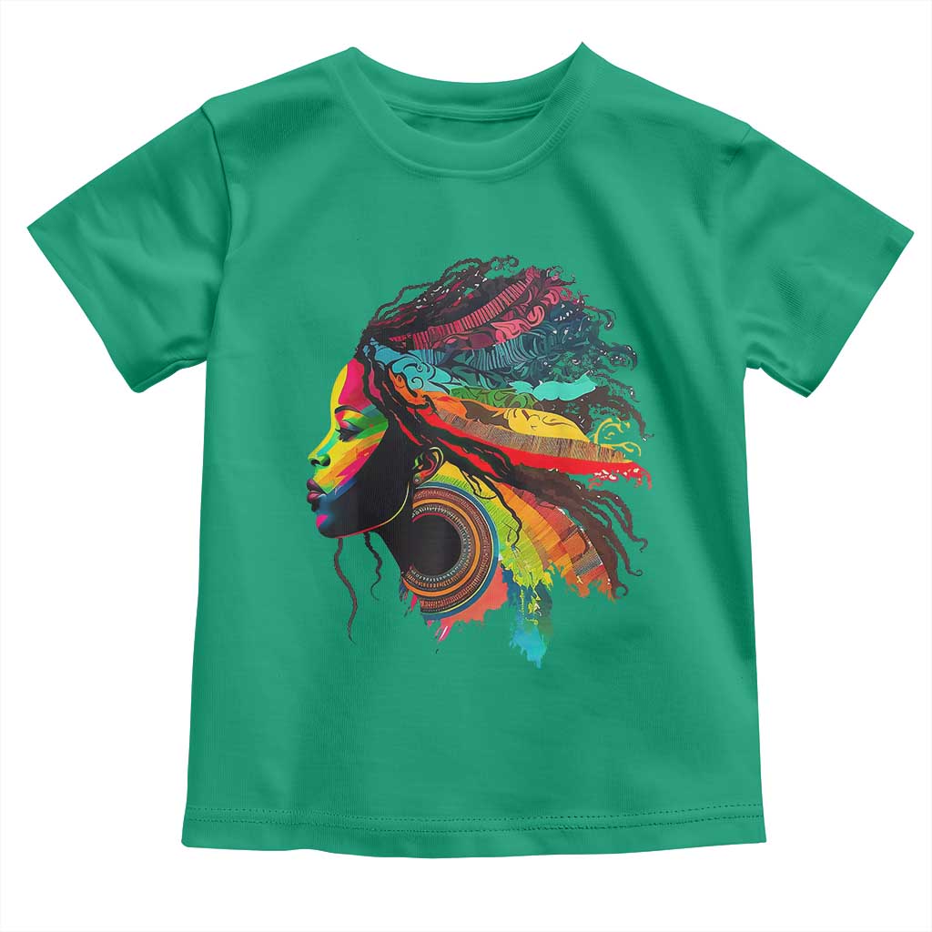 Proud Afro Roots Toddler T Shirt Rainbow Dashiki African Tribal Woman Natural Hair TS01 Irish Green Print Your Wear