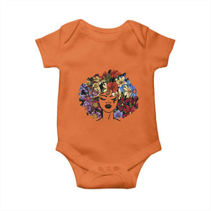 Black History Baby Onesie For Women Afro Flower Hair Juneteenth TS01 Orange Print Your Wear